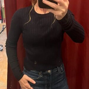 Black Ribbed women's Sweater